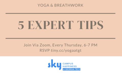 Flyer for SKY's weekly Yoga and Breathwork event.